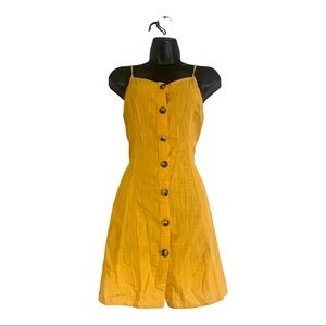 SHEIN Summer Yellow Button up Dress M